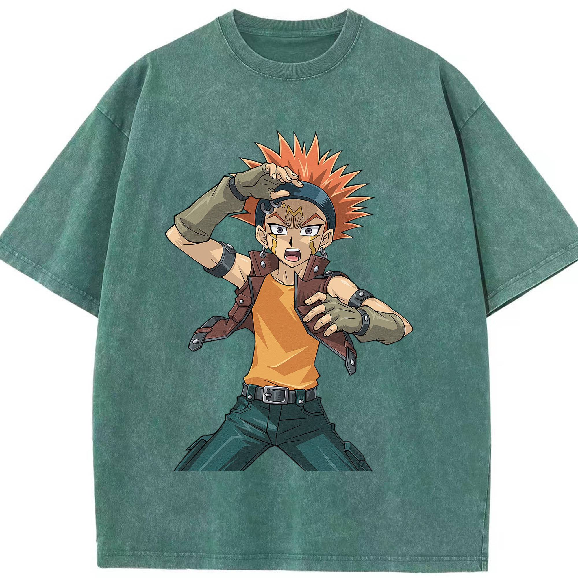 （画像用） 遊☆戯☆王 Yu-Gi-Oh! 綿100% ヴィンテージ風 半袖Tシャツ（フロントプリント）
